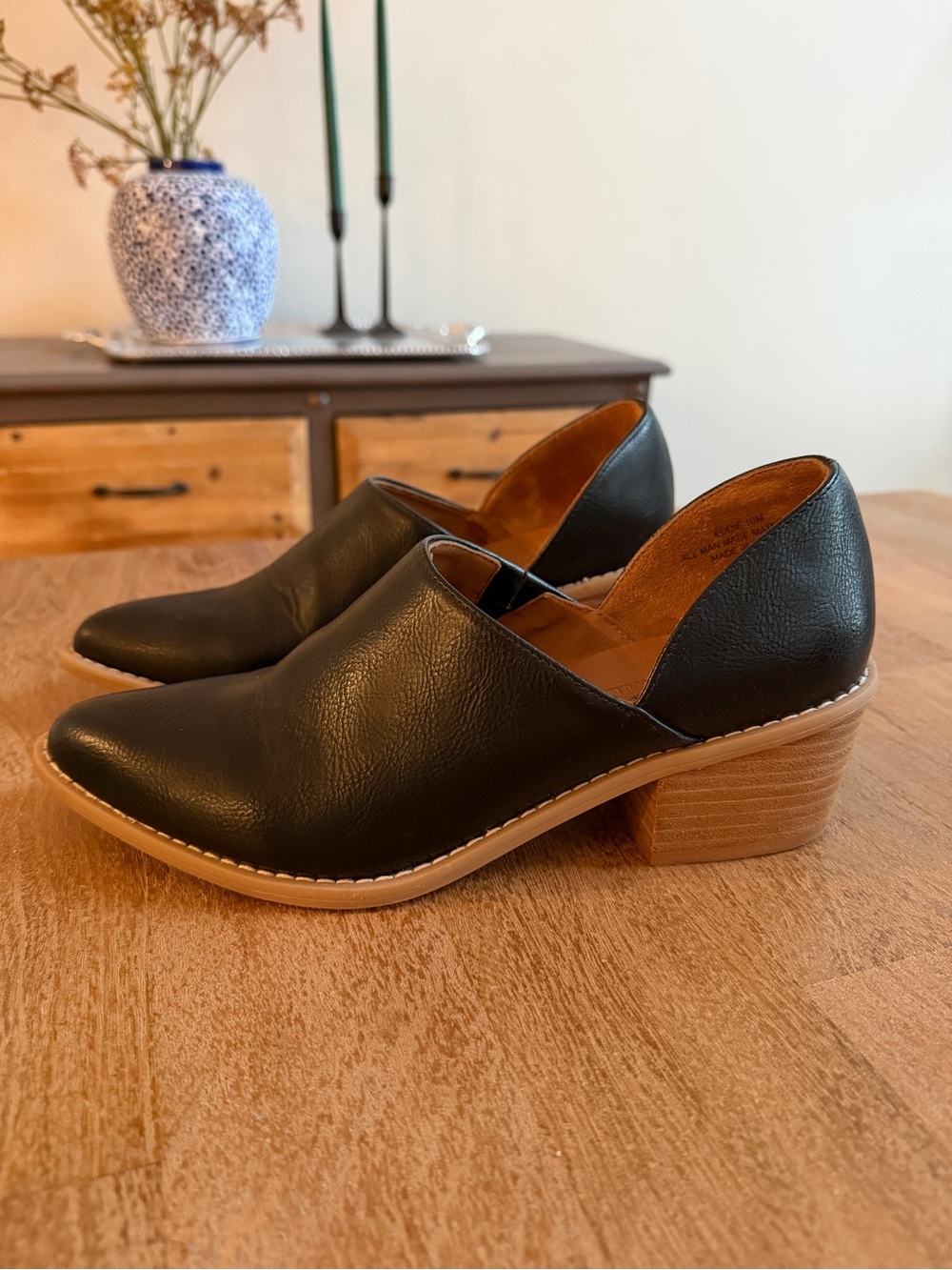 Black Low Block Heel Slip-On Women’s Shoe